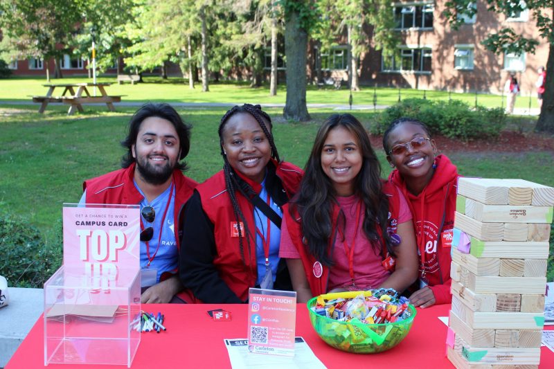 Four students sitting together