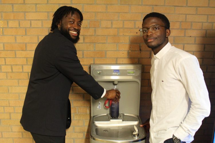 Students filling water