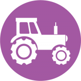 purple tractor menu icon